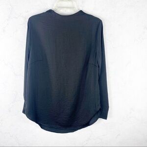 [H&M] Black Crepe Mock Neck Blouse